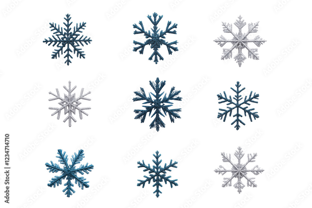 Set of different snowflakes isolated on PNG transparent background. Macro photo of real snow crystals. Generative AI Set of different snowflakes isolated on PNG transparent background. Macro photo of real snow crystals. Generative AI
