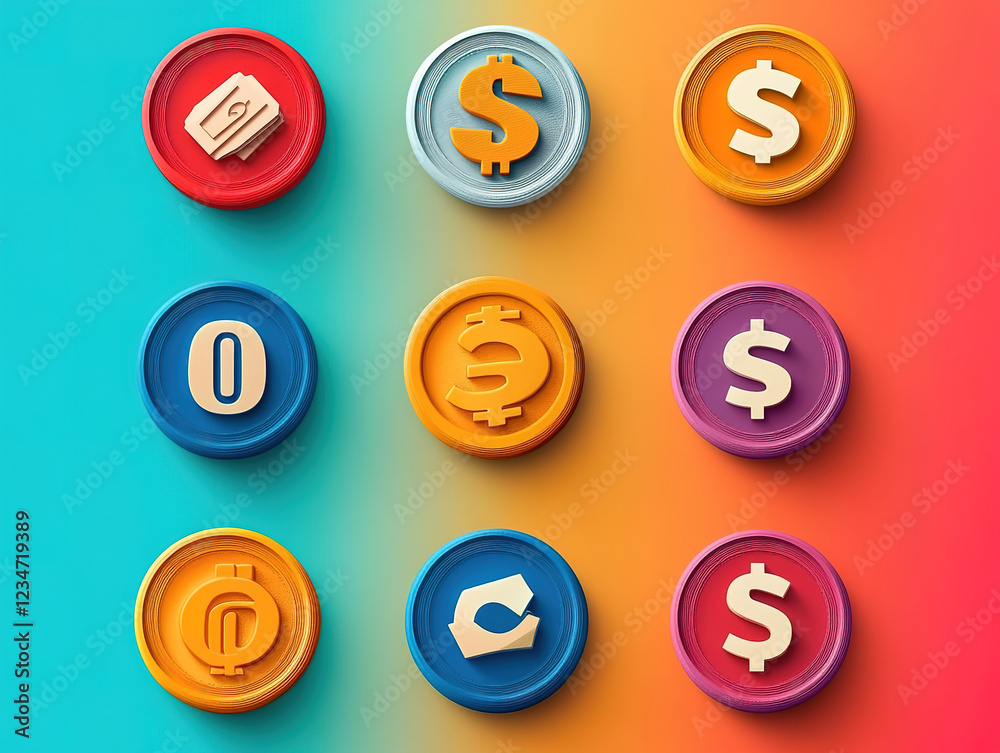 Flat vector icons for business and money concepts Flat vector icons for business and money concepts
