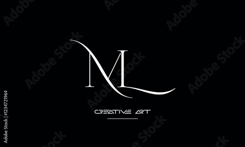 LM, ML, L, M abstract letters logo monogram