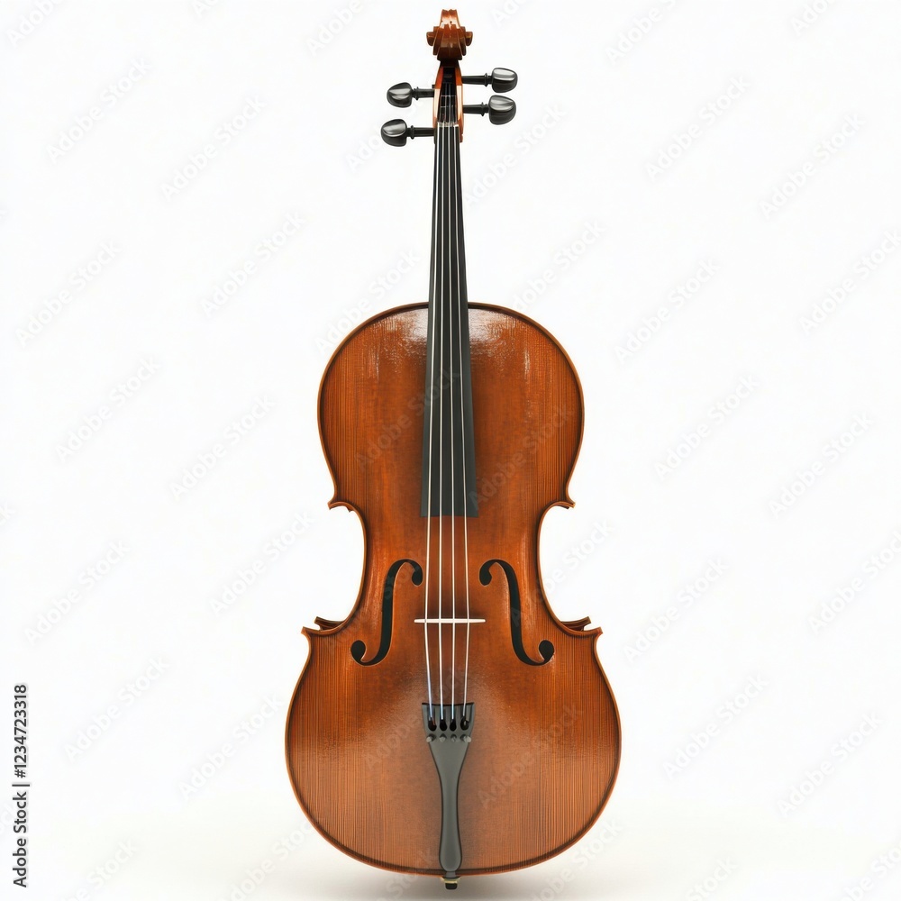 Fototapeta premium Cello Isolated on White Background
