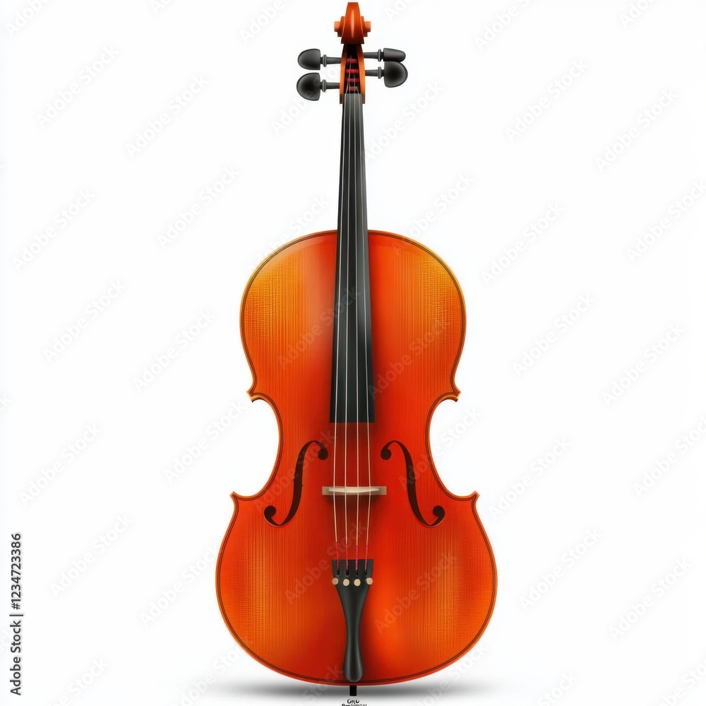 Fototapeta premium Cello Isolated on White Background