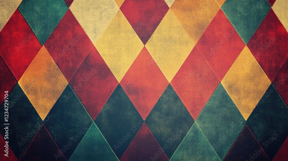 Fototapeta premium Colorful geometric diamond pattern background texture design
