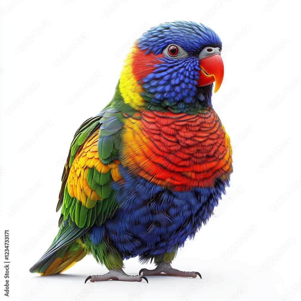 Fototapeta premium Vibrant Rainbow Lorikeet with Colorful Feathers and Bright Eyes