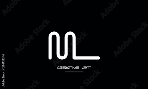 LM, ML, L, M abstract letters logo monogram