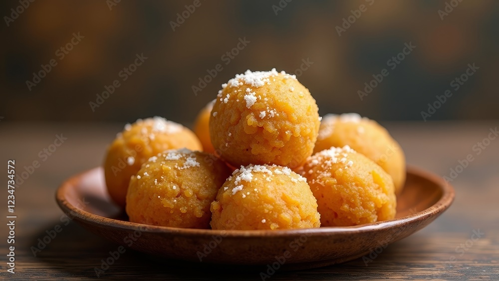 Indian sweet, made with milk solids and deep-fried, coated in sugar syrup and often served with nuts Indian sweet, made with milk solids and deep-fried, coated in sugar syrup and often served with nuts