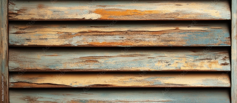 Rustic wooden planks with peeling paint and weathered texture on a shutter Copy Space Rustic wooden planks with peeling paint and weathered texture on a shutter Copy Space