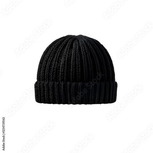 Winter Knit Wool Hat Isolated on White Background