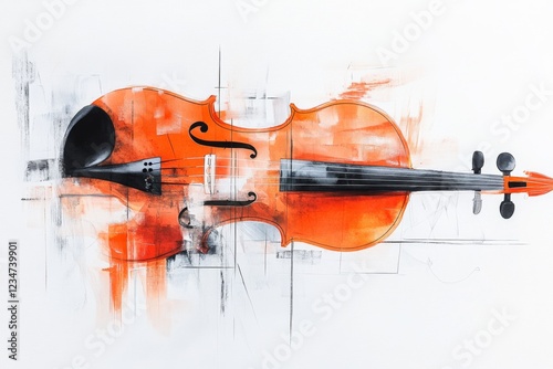 A soft watercolor painting of a violin maker meticulously adjusting strings, with gentle hues blending the background into warm tones