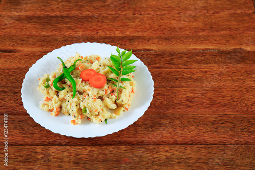 south indian breakfast in a white plate