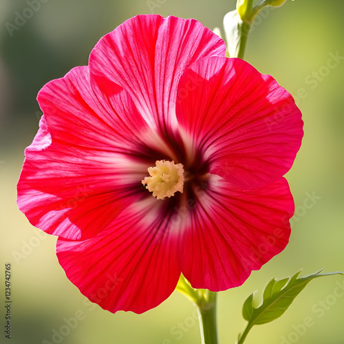Beautiful Pink Hibiscus Flower in Full Bloom