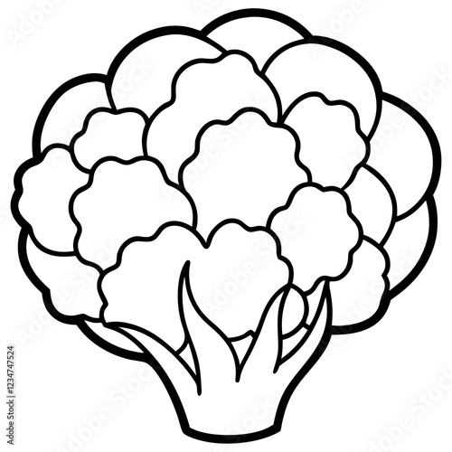 Geometric Cauliflower Art Illustration