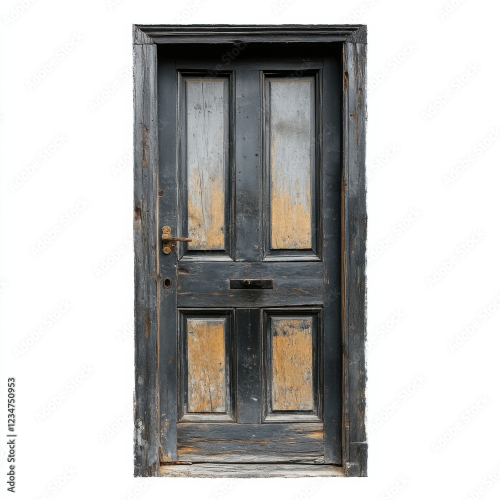 Wooden Door Isolated on White Background Wooden Door Isolated on White Background