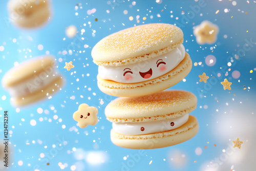 P A whimsical image of dorayaki with smiling photo