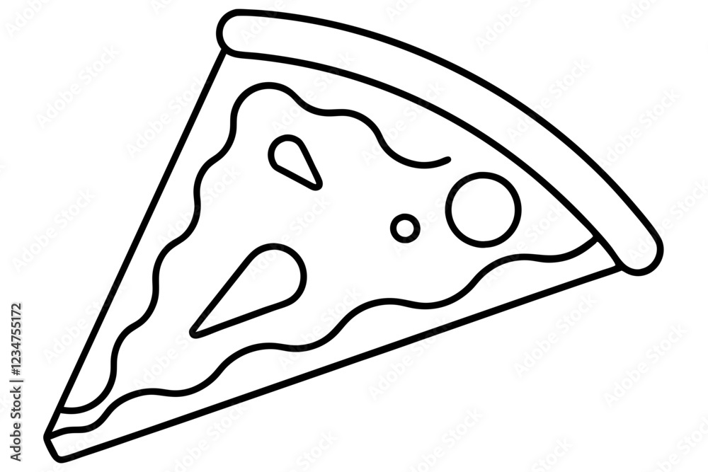 Pizza Slice Line Art Illustration for Fast Food Branding - SVG File Pizza Slice Line Art Illustration for Fast Food Branding - SVG File