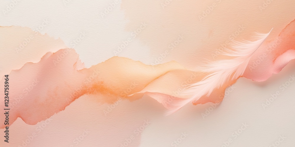 Fototapeta premium Blush Pastel Peach Watercolor Gradient Background.