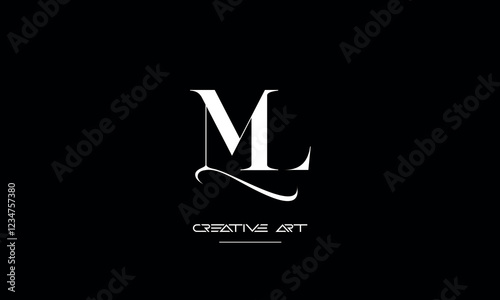 LM, ML, L, M abstract letters logo monogram