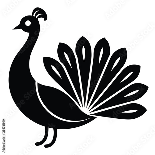 A basic peacock icon with a fan-shaped tail and simple, clean design