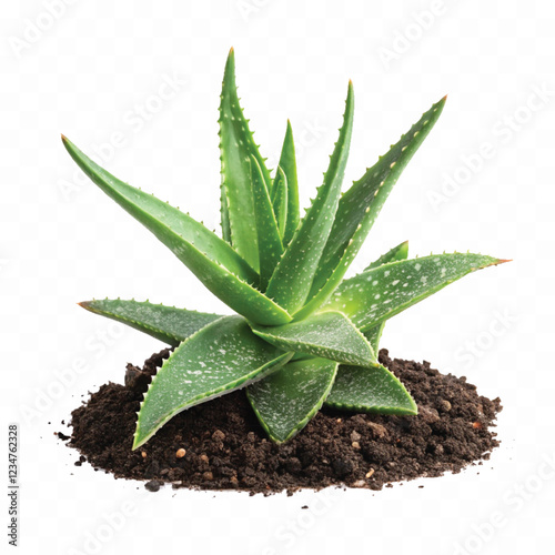 abstract 3d fresh aloe vera pup isolated on white background