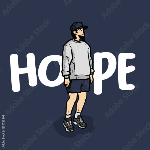Inspirational Youth Streetwear Illustration Representing Hope and Optimism in Life