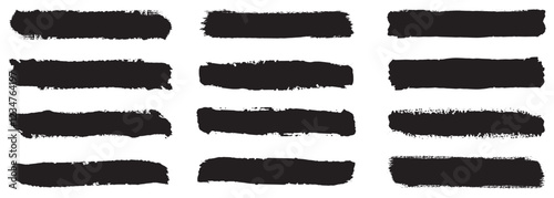 Brush strokes collection.  brushes, lines, frames, box, grungy.. Distressed banner. Vector grungy paint brush strokes collection. Black paint spots vector for design.