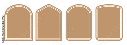 Islamic shape door and arabic window arch. Arabic door and window vector silhouette. Collection of oriental style. Islamic vector shapes of a window or door arch,