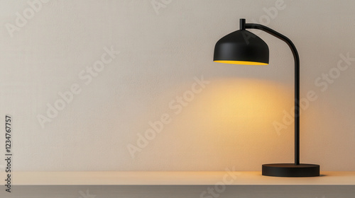 Wallpaper Mural Minimalist lamp design with warm light on simple shelf Torontodigital.ca