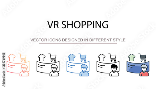 Vr Shopping icon design with white background stock illustration