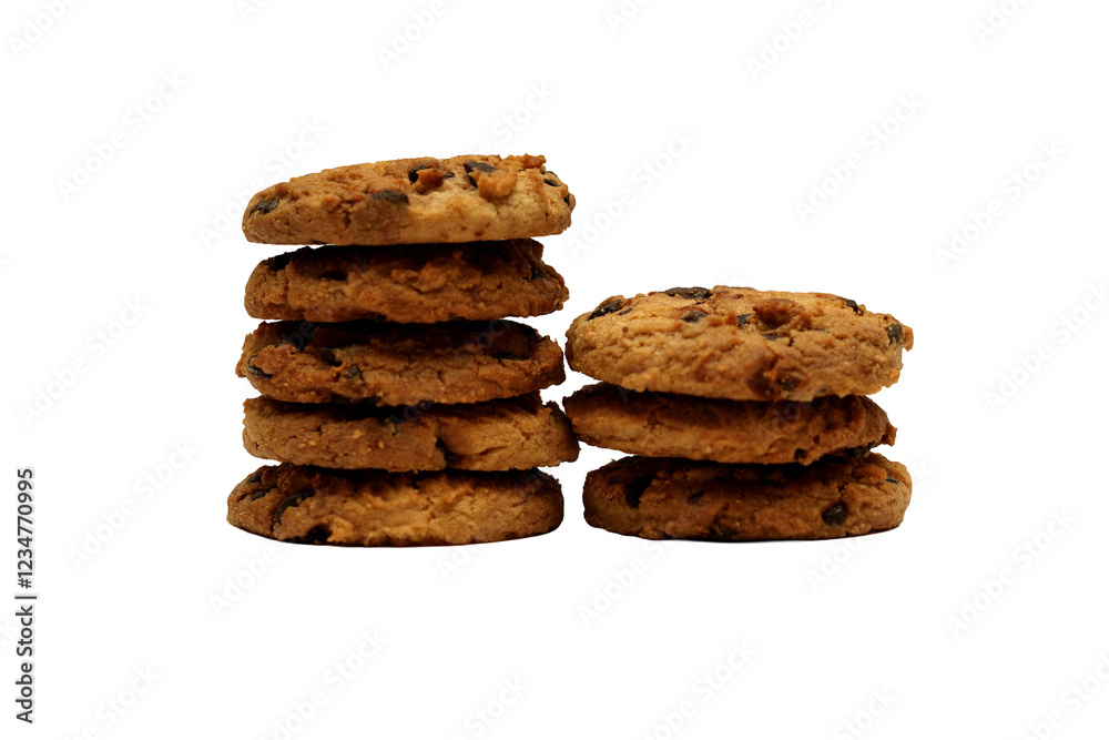 chocolate chip cookies isolated on white chocolate chip cookies isolated on white