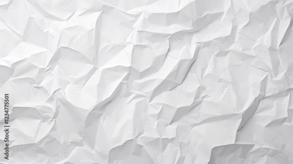 Fototapeta premium Seamless Crumpled White Paper Background Texture for Creative and Design Projects in Various Applications and Formats