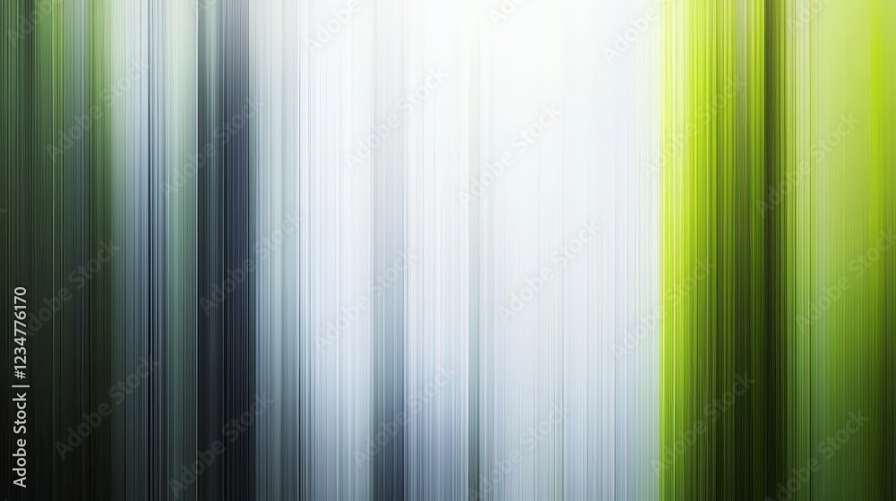 Obraz premium Abstract blurred background with white, green, and gray vertical stripes