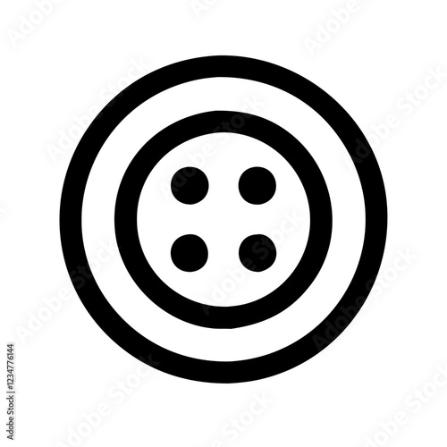 Clothes Button Vector Icon for Apparel and Fashion