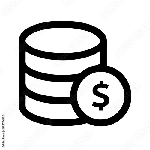 Coin Stack Vector Icon for Currency and Financial Representation