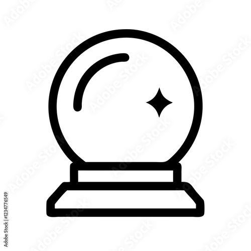 Crystal Ball Vector Icon for Divination and Mystical Representation