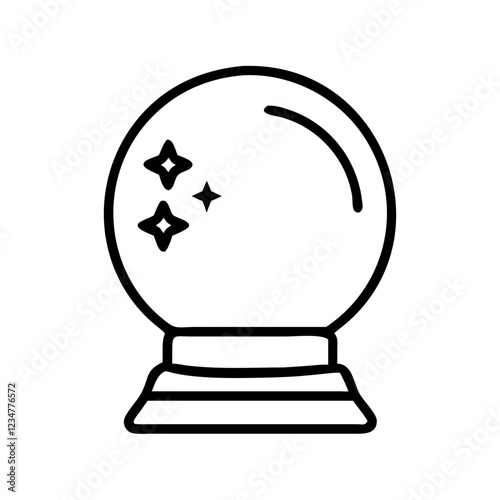 Crystal Ball Vector Icon for Divination and Mystical Representation