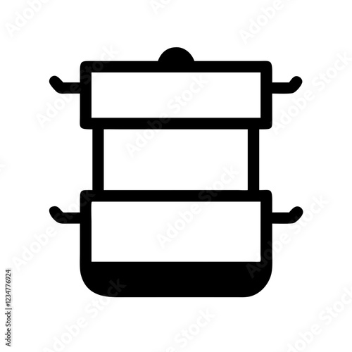 Double Boiler Vector Icon for Cooking and Food Preparation