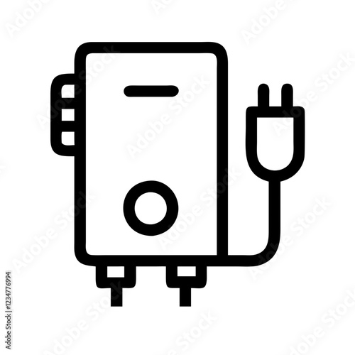 Electric Water Heater Vector Icon for Heating and Comfort