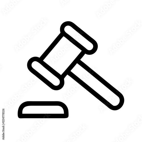 Gavel Vector Icon for Law and Justice Representation