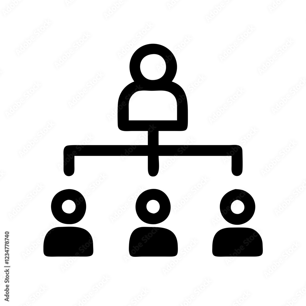 Hierarchy Vector Icon for Organizational Structure and Leadership Hierarchy Vector Icon for Organizational Structure and Leadership