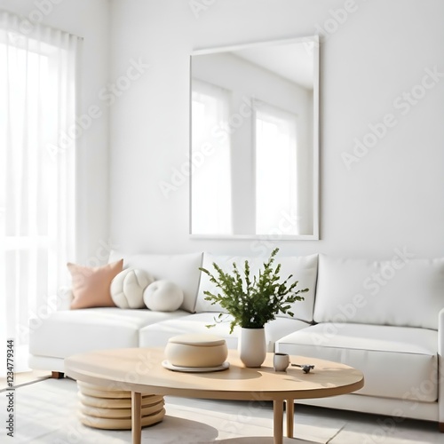 Modern Living Room Interior With Mockup