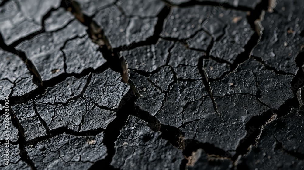 Closeup Cracked Black Surface Texture Patterns, High Detail, Bright Colors, Sharp Focus, Natural Design, Depth, Mood, Lighting, Atmosphere, Professional Closeup Cracked Black Surface Texture Patterns, High Detail, Bright Colors, Sharp Focus, Natural Design, Depth, Mood, Lighting, Atmosphere, Professional
