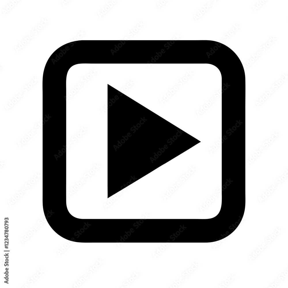 Play Button Vector Icon for Media and Entertainment Representation Play Button Vector Icon for Media and Entertainment Representation
