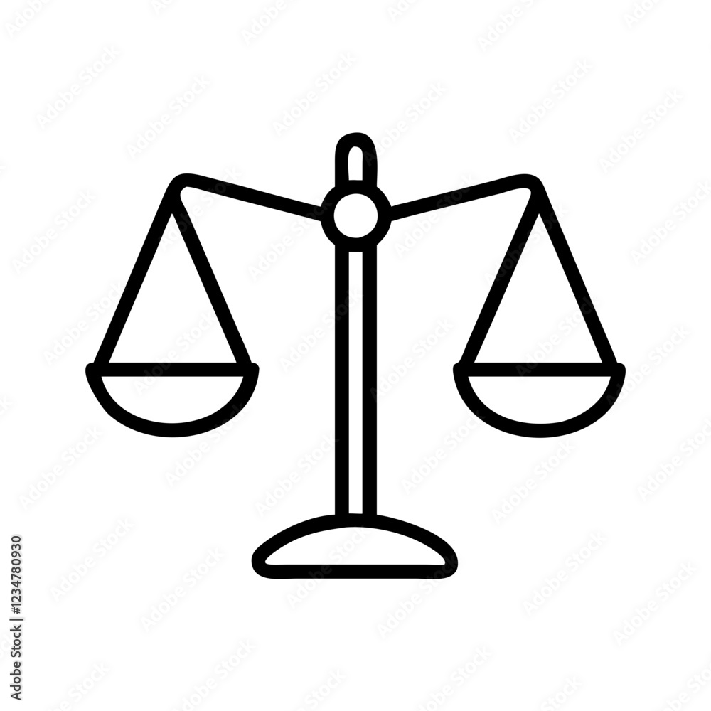 Scales of Justice Vector Icon for Law and Fairness Representation Scales of Justice Vector Icon for Law and Fairness Representation