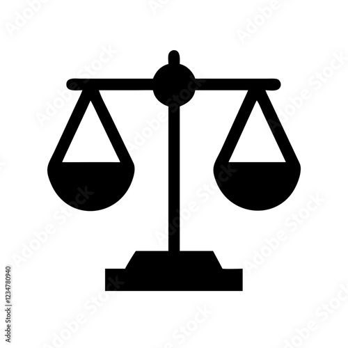 Scales of Justice Vector Icon for Law and Fairness Representation