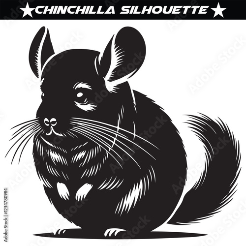 Chinchilla silhouette vector illustration
