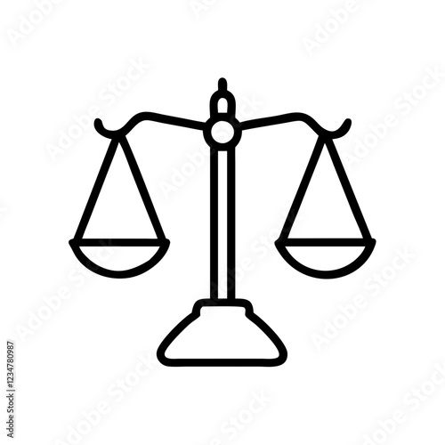 Scales of Justice Vector Icon for Law and Fairness Representation