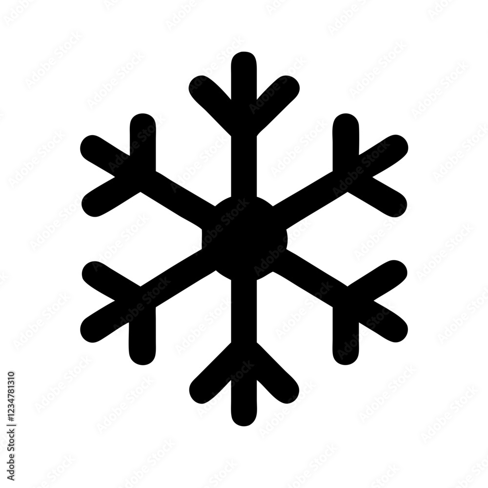 Snow Vector Icon for Winter and Weather Representation Snow Vector Icon for Winter and Weather Representation