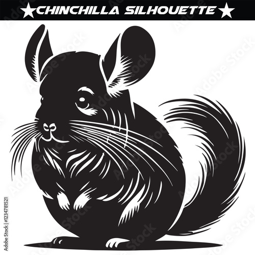 Chinchilla silhouette vector illustration
