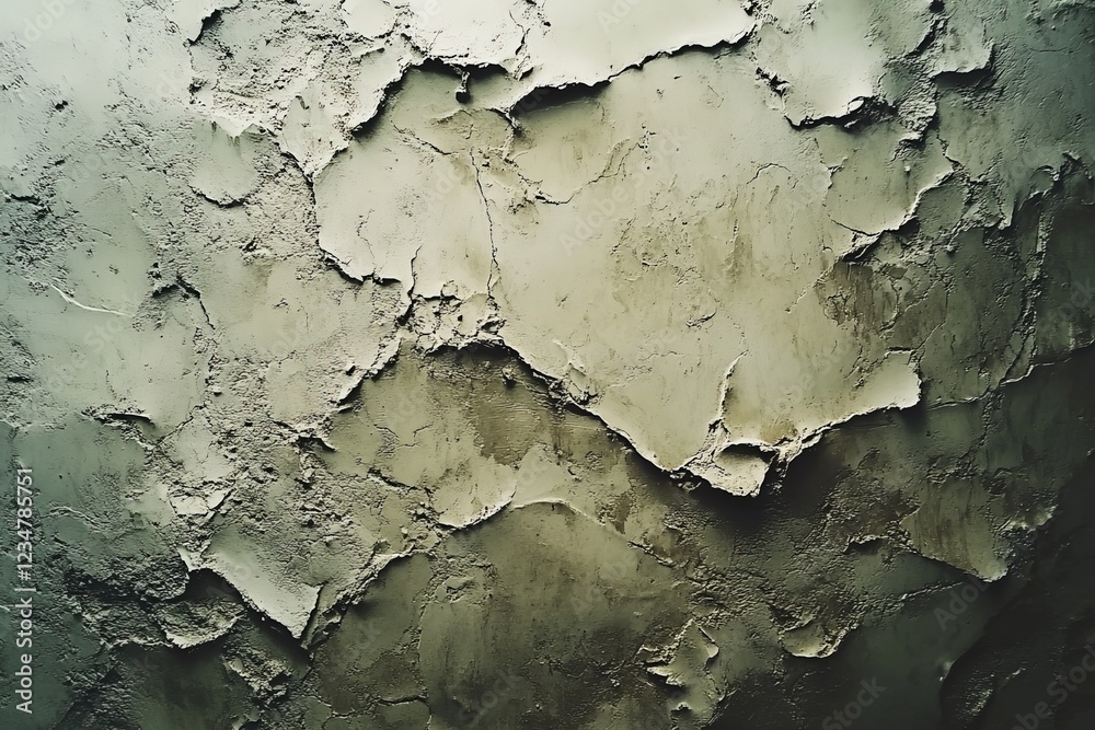 Textured plaster wall with layers and cracks exhibiting an artistic design in neutral tones Textured plaster wall with layers and cracks exhibiting an artistic design in neutral tones