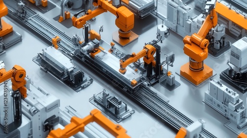Robotic Arms Operating in an Automated Factory