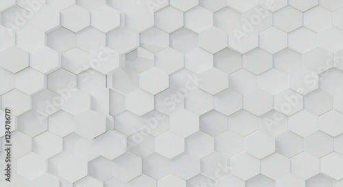 Fototapeta Naklejka Na Ścianę i Meble -  White Hexagonal Pattern background
